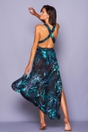 Afrodite Blue Flower Long Dress