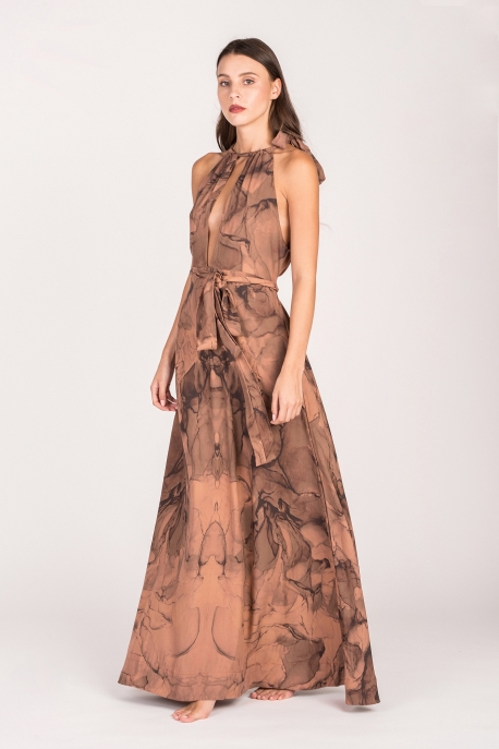 Cleta Long Dress Pink Marble