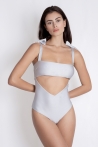 Bow Swimsuit silver